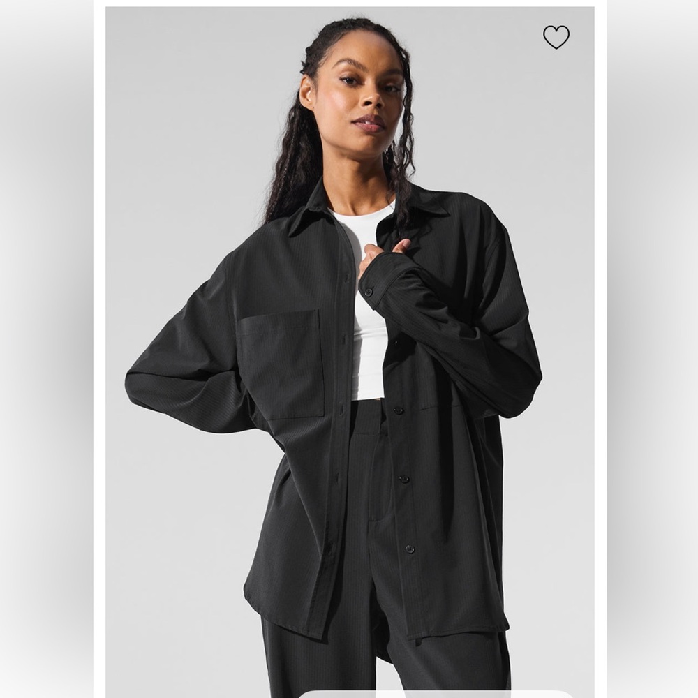Alo dreamscape button down long sleeve in Black size XXS NWT